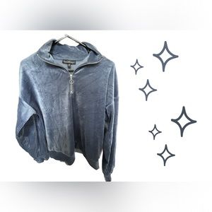 Blue velour quarter zip up 🩵